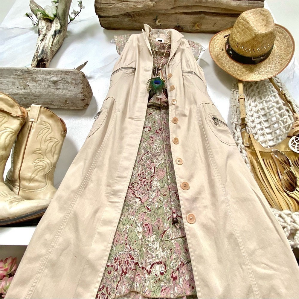 Trendy Safari VERSACE Versus collection dress/long vest vintage YTK  RETRO vibe